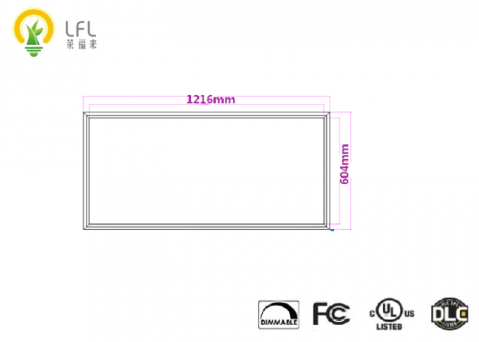 2*4 Feet Ultra Slim LED Panel Light , 100lm/W 604*1216mm LED Surface Panel Light